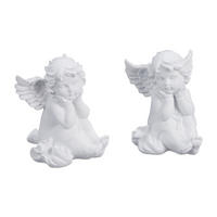 2XGRABENGEL - Weiß, Kunststoff (7/10/9cm) - Relaxdays