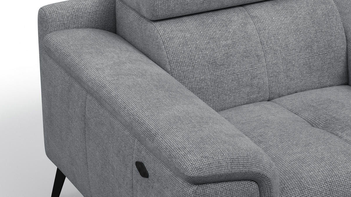 SESSEL FIERO mit Relaxfunktion, grau - Schwarz/Grau, Holzwerkstoff/Textil (114/82/103cm) - Courtois Laville