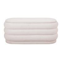 SITZBANK - 112 cm x 47 cm - Samt, Stoff - Cremefarben - ECAMBI - Creme, Textil (112/49/47cm) - Vente-Unique