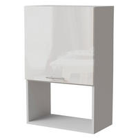 MIKROWELLENUMBAUSCHRANK Essen W4MK/60 Weiß Hochglanz / Weiß Matt 60 / 32,5 / 96cm - Weiß Hochglanz/Weiß, Holz/Holzwerkstoff (60/96/32.5cm) - Feldmann-Wohnen