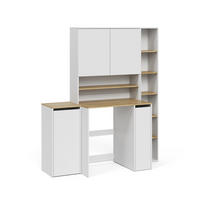 SET DE MOBILIER DE BAIE Viktor, Alb/Stejar artizanal, 4 piese - alb/stejar Artisan, compozit lemnos (30/188.6/27.3cm) - Vicco