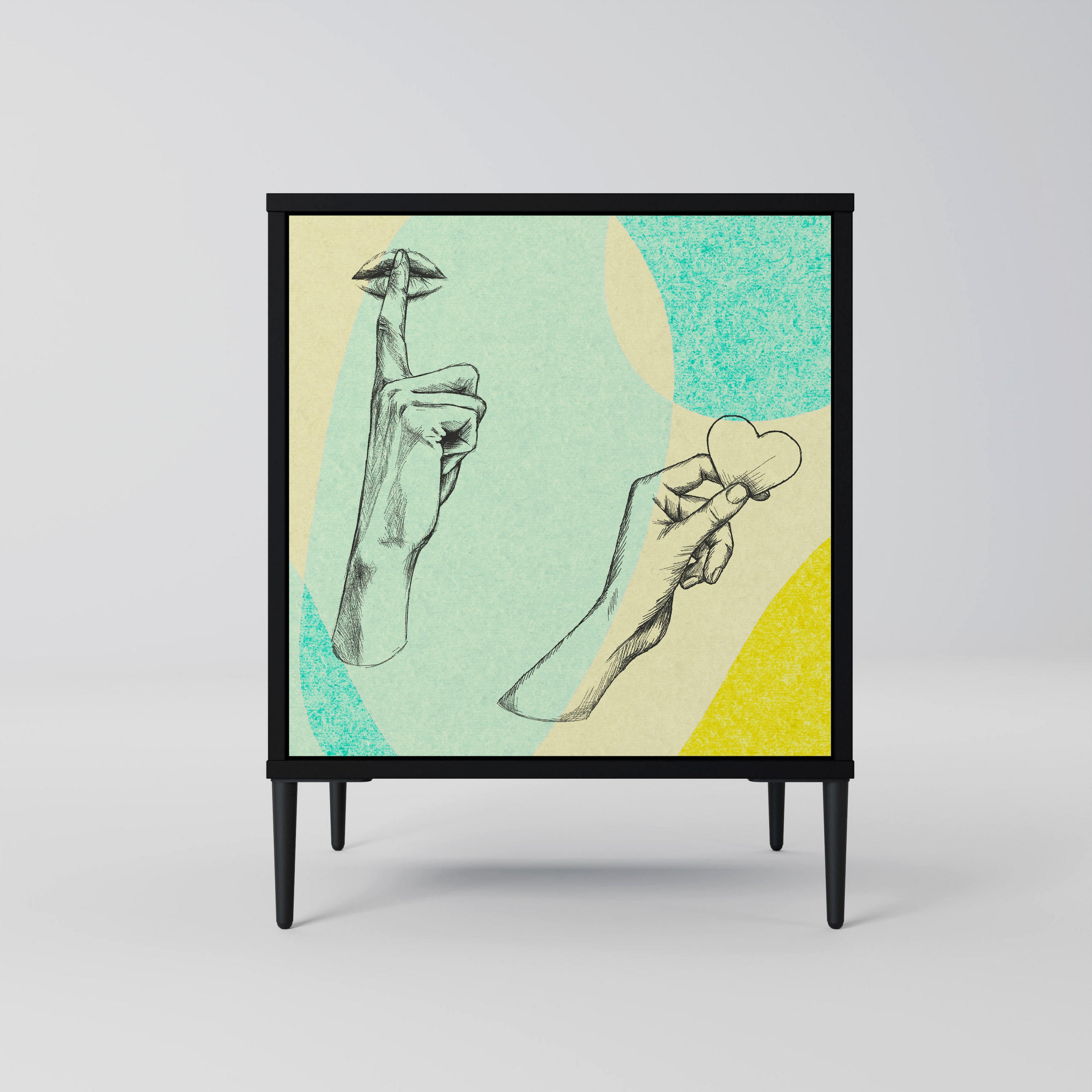SpaceRebels Sideboard Schwarz 57.5x72.5x42 cm