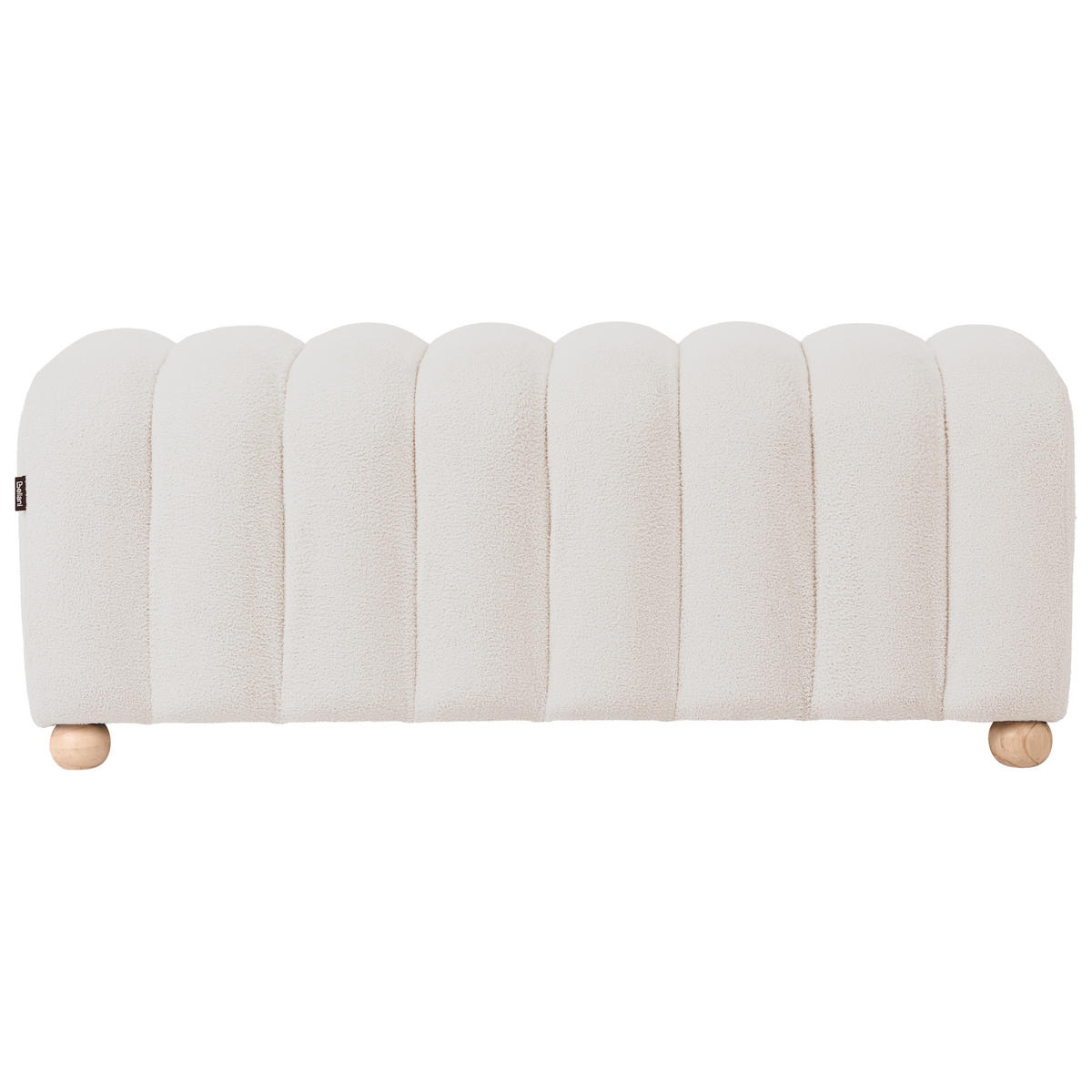 POLSTERBANK Bouclé Cremeweiß Idyllwild - Creme, Textil (111/45/39cm) - Beliani
