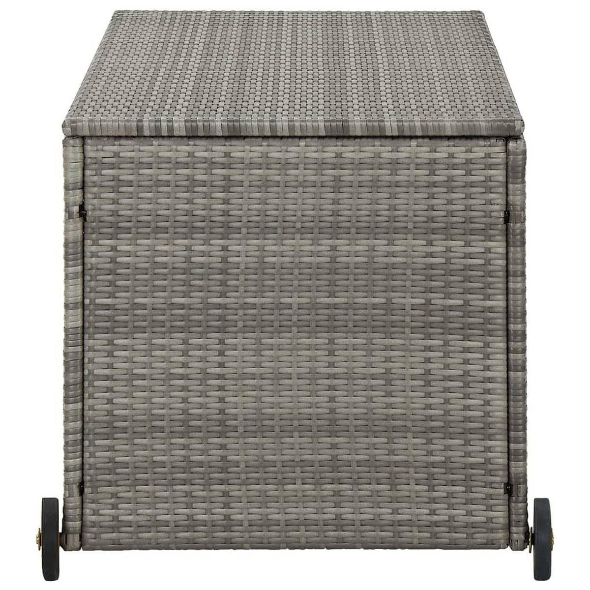 GARTEN-AUFLAGENBOX Hellgrau 120x65x61 cm Poly Rattan - Grau, Holz (65/61/120cm) - furnicato