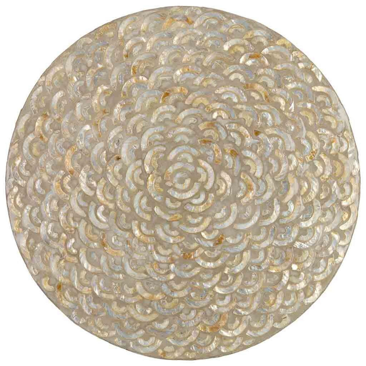 TISCH aus Holz und Capiz, beige, 40x45cm - Grau, Holz (40/40/45cm) - Wanderlust