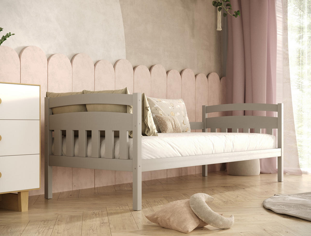 KINDERBETT Tosia mit Matratze 90/200 Grau 90/200 - Grau, Holz (90/200cm) - RAUMHIRSCH FURNITURE