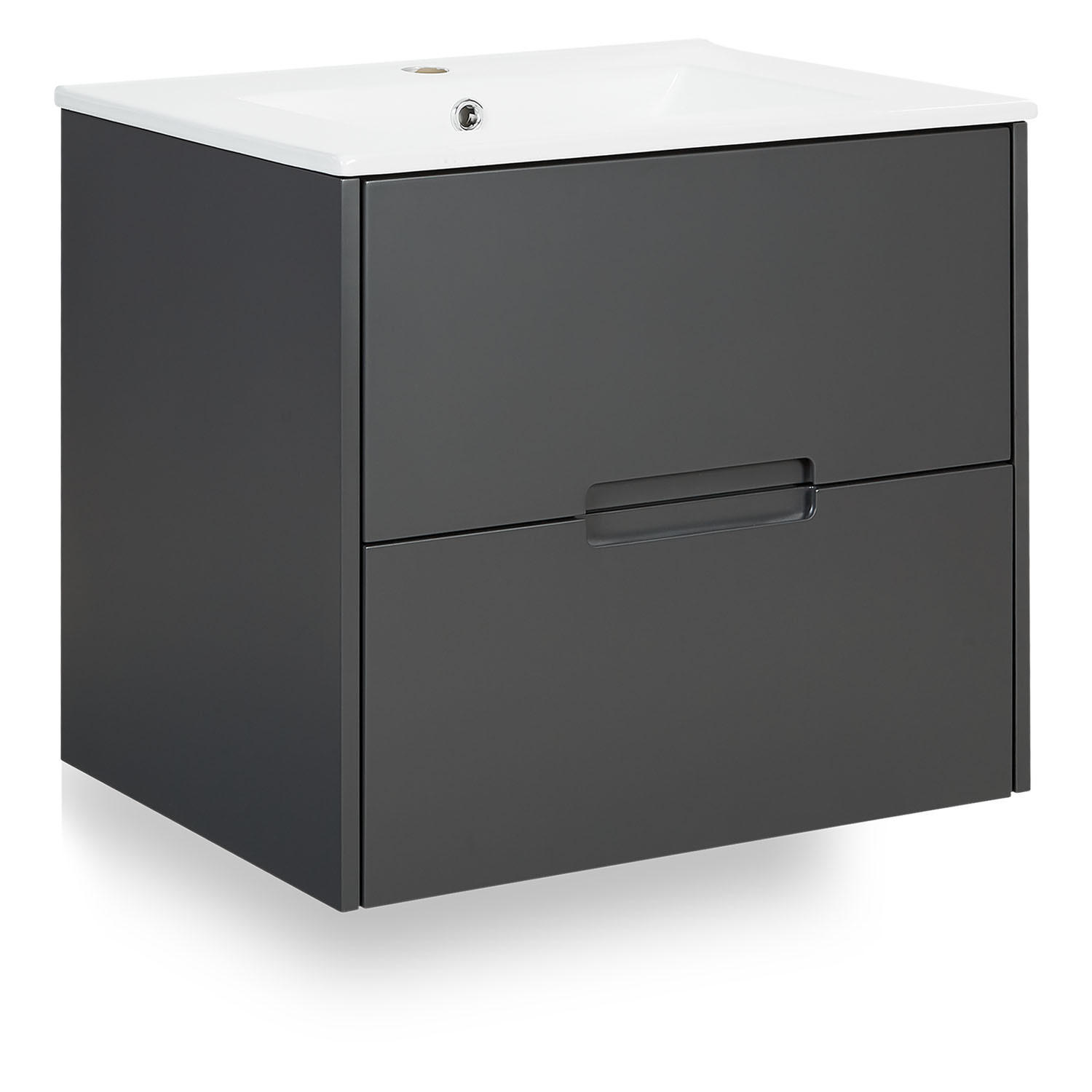WASCHTISCHKOMBI 60 cm Grau - Grau, Holz/Keramik (61/54/47cm) - Homestyle4u