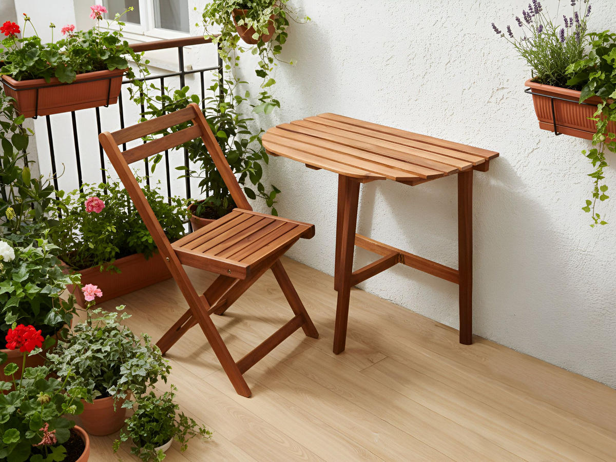 BISTROBORD 44/70 cm akaciaträ brunt Osigo - Brun, Trä (44/70/72cm) - Beliani