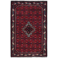 ORIENTTEPPICH handgeknüpft Assadabad Rot 153/100 cm Schurwolle - Rot, Textil (100/153cm) - Looma