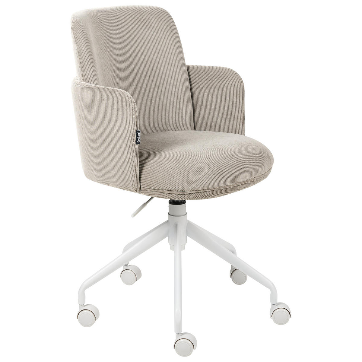BÜROSTUHL Cord Taupe Dryden - Taupe/Weiß, Textil (60/89/60cm) - Beliani