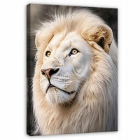BILDER Löwe Weiß Tiere Modern 60x40 - Multicolor, Holzwerkstoff (40/60cm) - Wallarena
