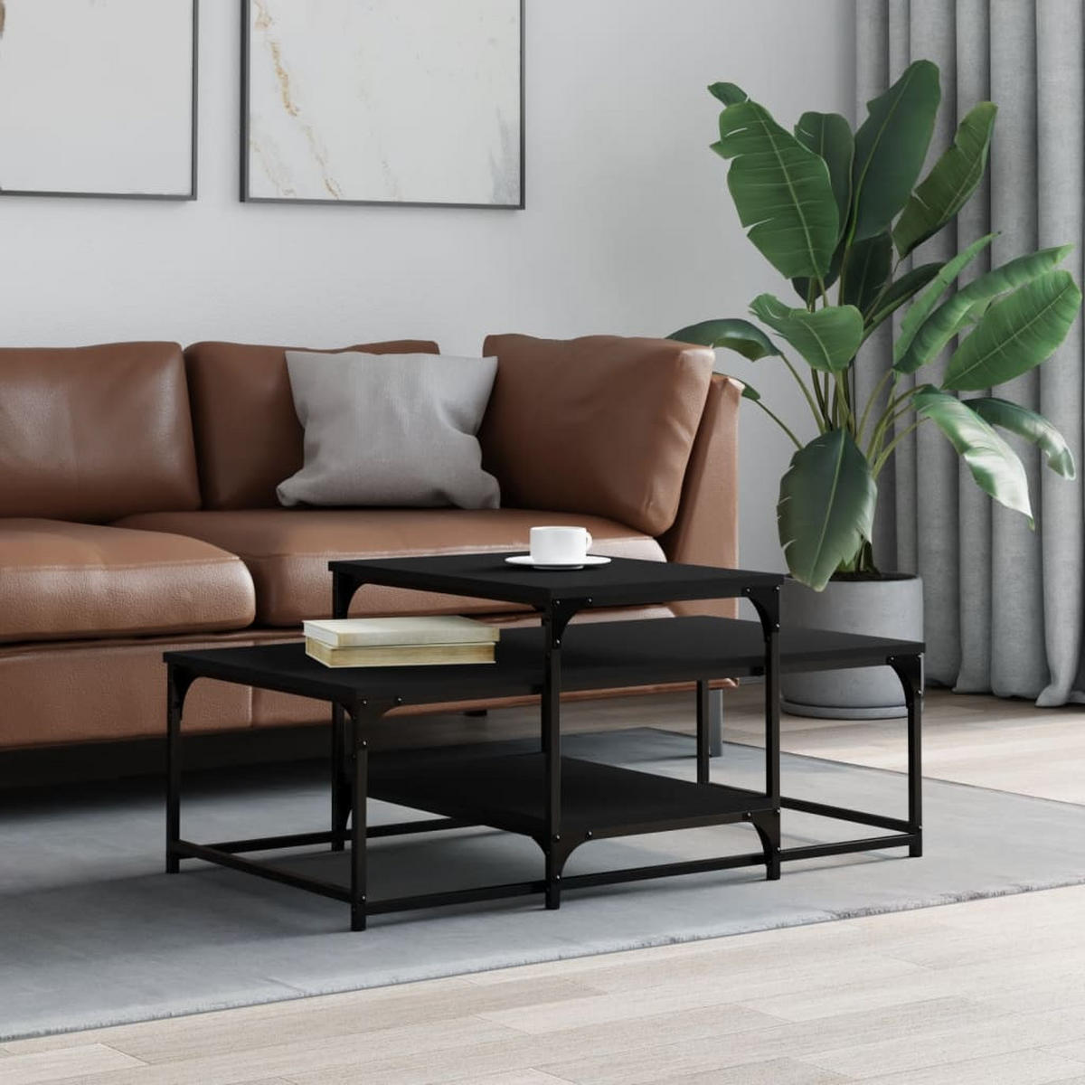 COUCHTISCH Schwarz 102x60x45 cm Holzwerkstoff - Schwarz, Holzwerkstoff (102/60/45cm) - furnicato