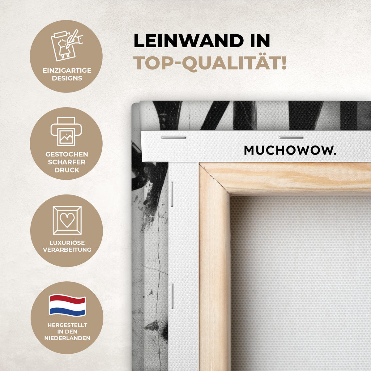 LEINWANDBILD Gesicht - Mund - Graffiti - Schwarz Deko Wohnzimmer 20x30 cm - Schwarz, Textil (20/30cm) - MuchoWow