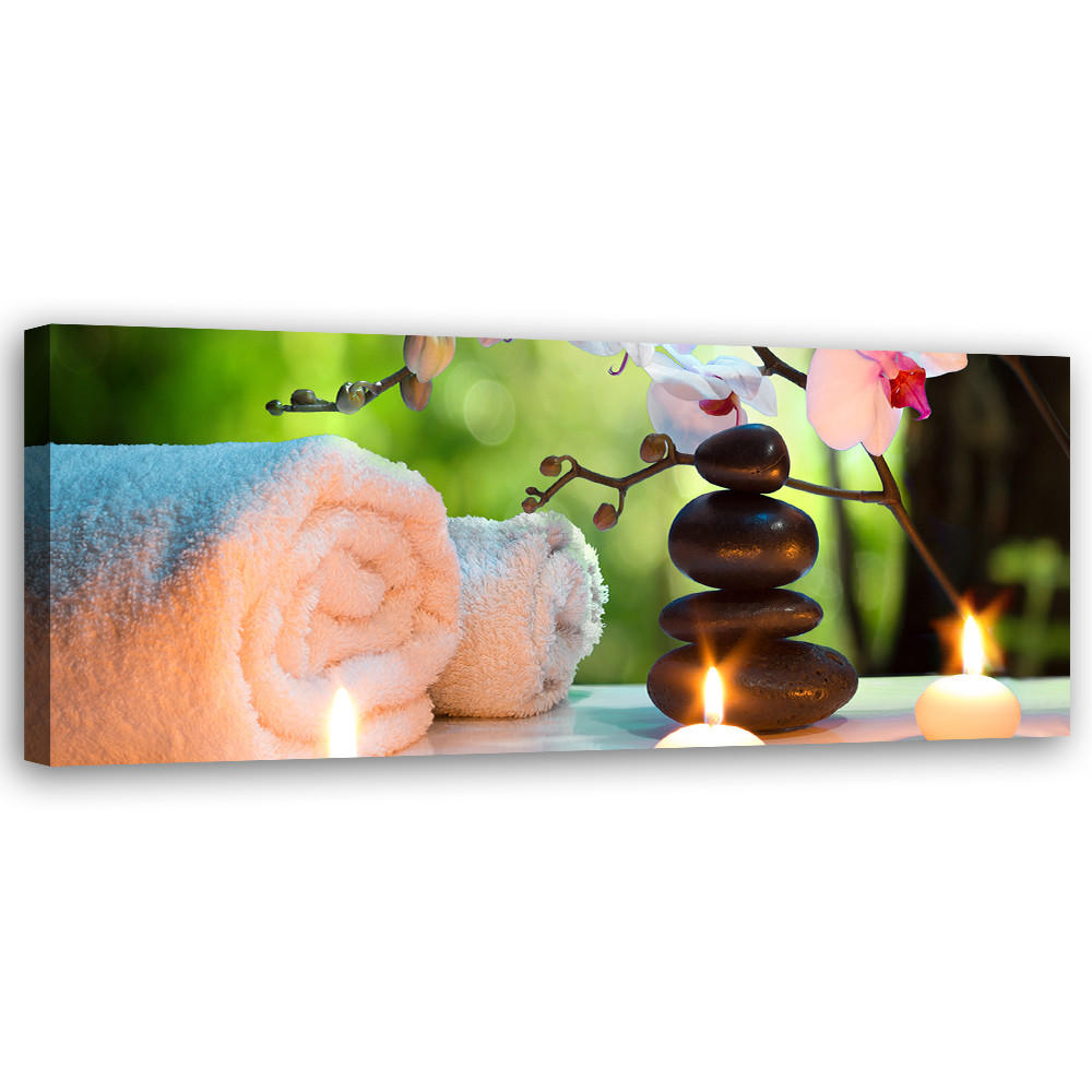 WANDBILD spa zen massage - Multicolor, Textil (90/30cm) - Feeby