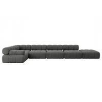 ECKSOFA modulares Sofa Felto-L3 - 475x190x70 cm Dunkelgrau Velours - Dunkelgrau, Holzwerkstoff/Textil (475/190cm) - ALTDECOR