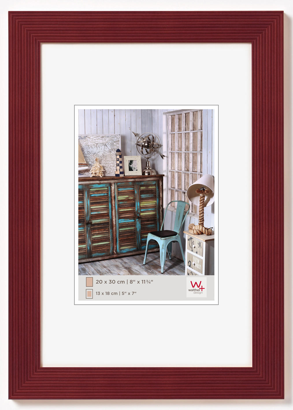 BILDERRAHMEN Grado Holzr. 10x15 cm, ROT - Rot, Holzwerkstoff (15.2/19.5/1.3cm) - walther design