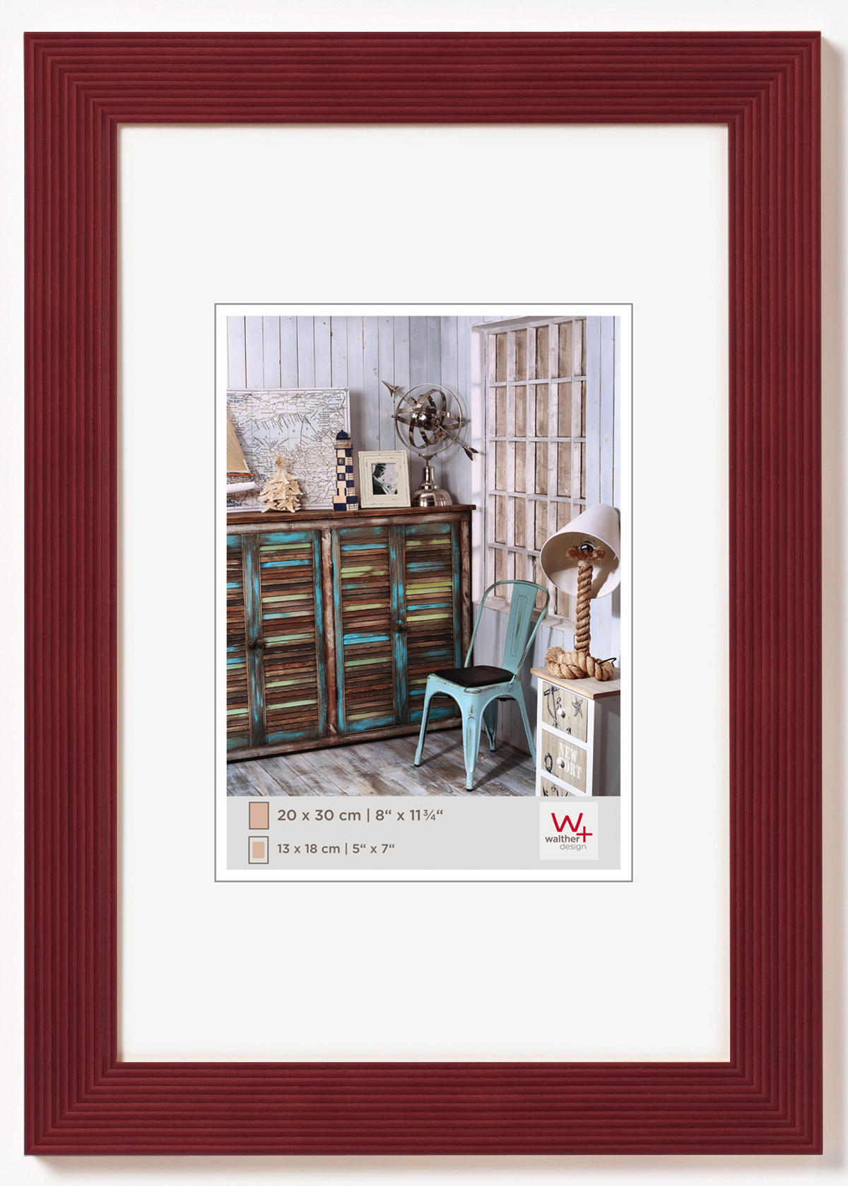 BILDERRAHMEN Grado Holzr. 40x50 cm, ROT - Rot, Holzwerkstoff (44.4/54.5/1.3cm) - walther design