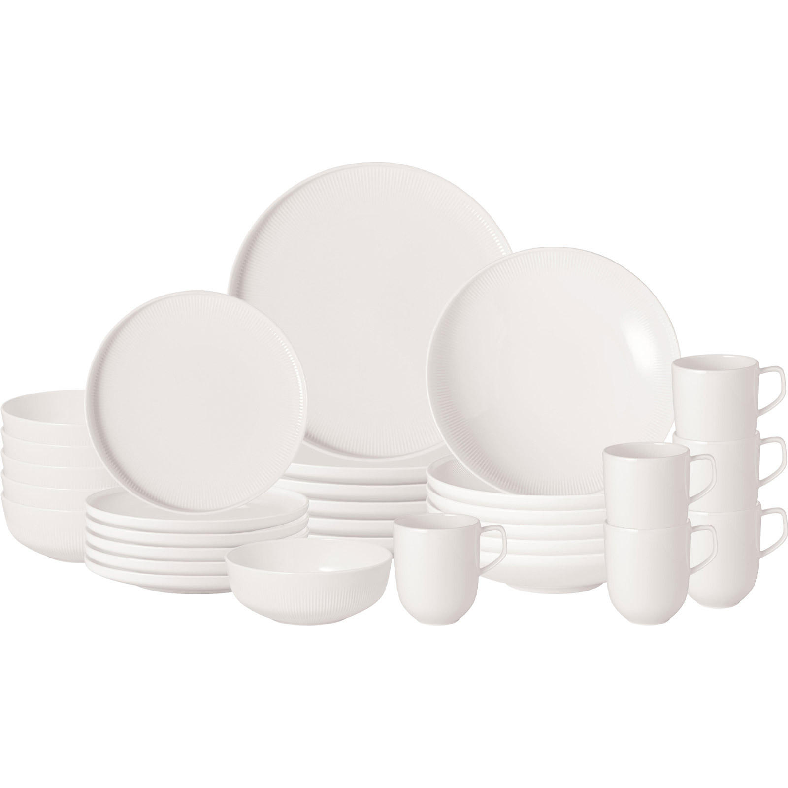 KOMBISERVICE Afina weiß 30er Set - Weiß, Keramik (1/1/1cm) - Villeroy & Boch