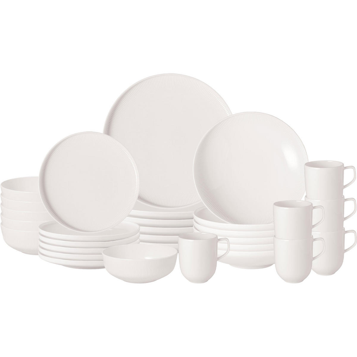 KOMBISERVICE Afina weiß 30er Set - Weiß, Keramik (1/1/1cm) - Villeroy & Boch