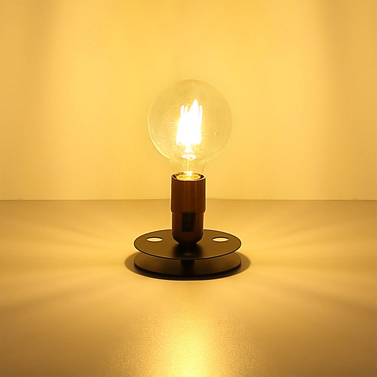 TISCHLEUCHTE JOHANNA Holzoptik Schwarz 2er Set - Schwarz, Metall (12/12/9cm) - Globo Lighting