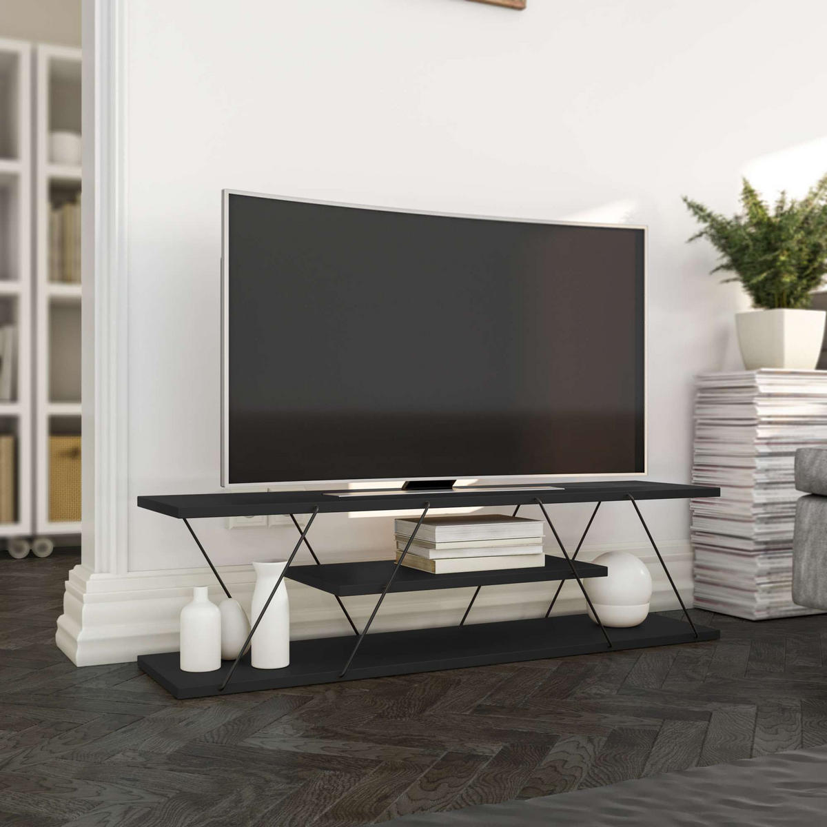 TV-MÖBEL April Anthrazit - Anthrazit, Holz (120/33/30cm) - Habitat Garten