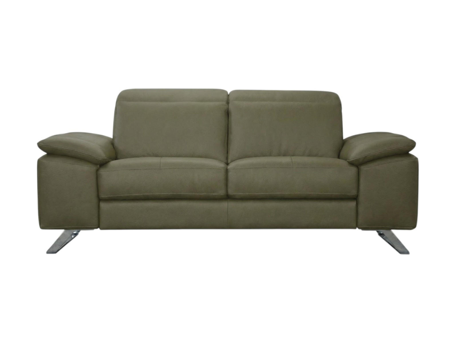 2-SITZER Sofa Genius Echtleder Olivgrün - Olivgrün, Leder/Metall (180/80/104cm)