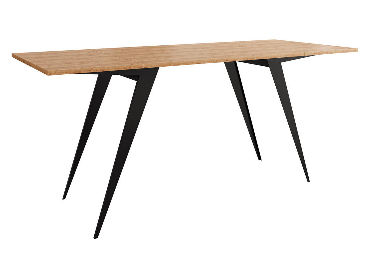 2-IN-1 COUCHTISCH UND ESSTISCH Xena - Eichefarben/Schwarz, Holzwerkstoff/Metall (70/90/45cm) - MIRJAN24