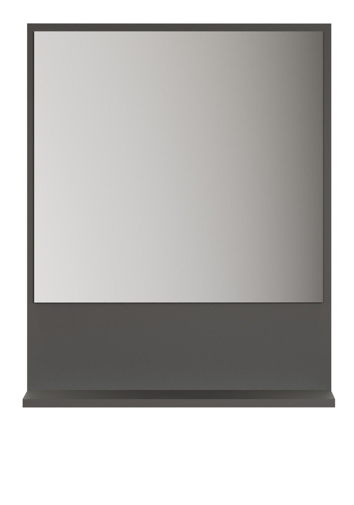 BADSPIEGEL grau 60 cm, Badezimmer Spiegel mit Ablage - Grau, Glas/Holzwerkstoff (60/74/14cm) - Top.Furn