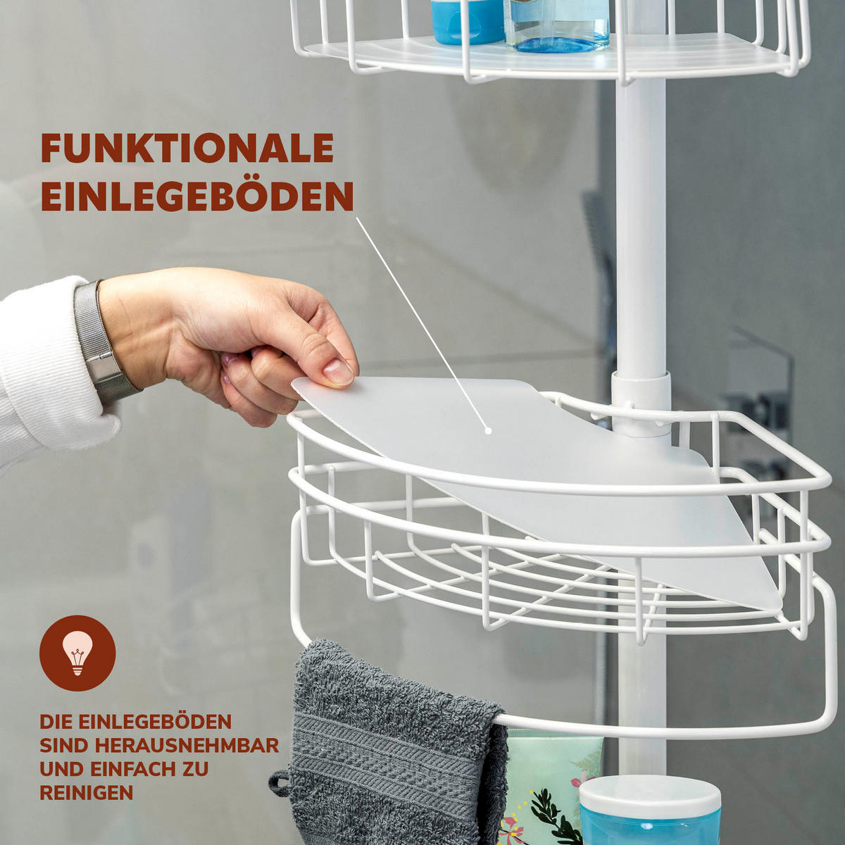 TELESKOP-ECKREGAL, weiß - Weiß, Metall (22.5/290/22.5cm) - bremermann