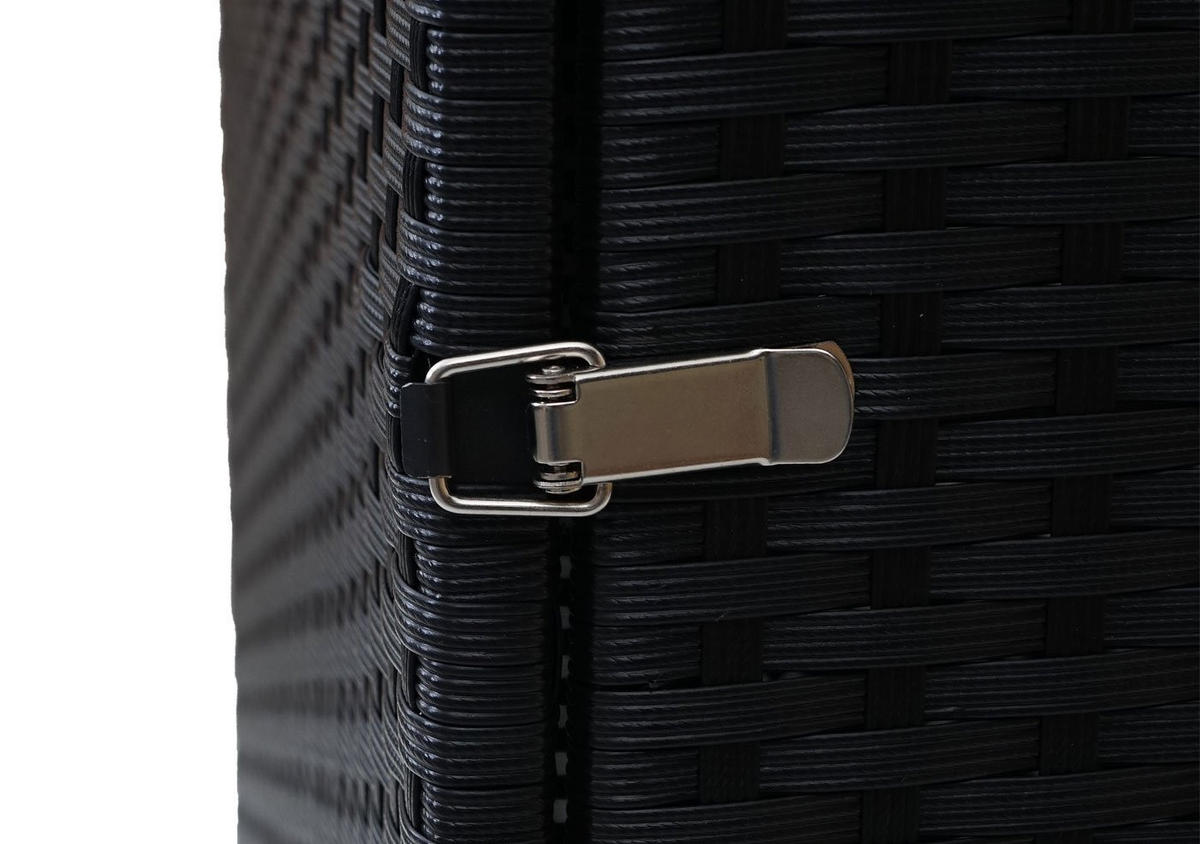 MÜLLTONNENBOX HxBxT 110x65x66cm Poly-Rattan 120l Schwarz - Schwarz, Kunststoff (65/110/66cm) - PROREGAL