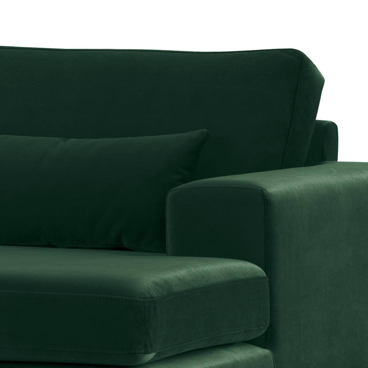 WOHNLANDSCHAFT mit Longchair - Buchefarben/Grün, Buchenholz/Textil (371/81/219cm) - home24