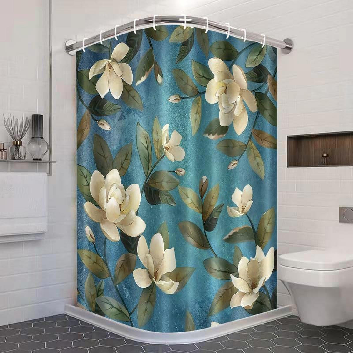 DUSCHVORHANG 3D Polyester schimmelresistent wasserdicht waschbar mit Haken - Multicolor, Textil (180/180cm) - MCBOSON