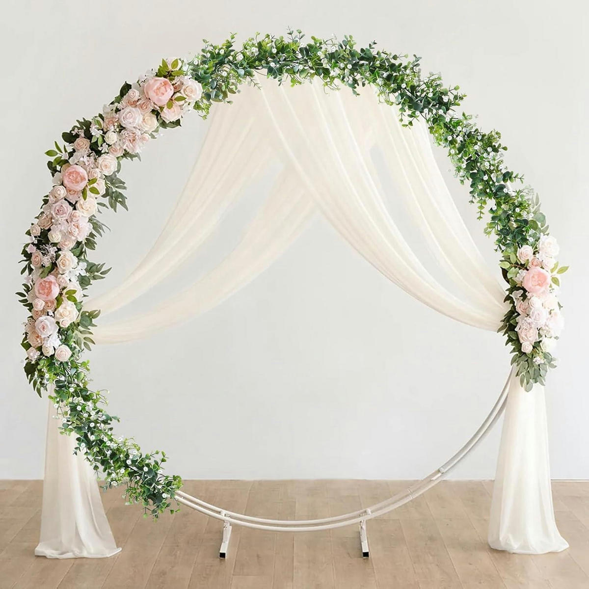 GIRLANDE 2-teiliges Set Künstlicher Eukalyptus mit weißen Blüten 180 cm - Multicolor, Kunststoff (10cm)