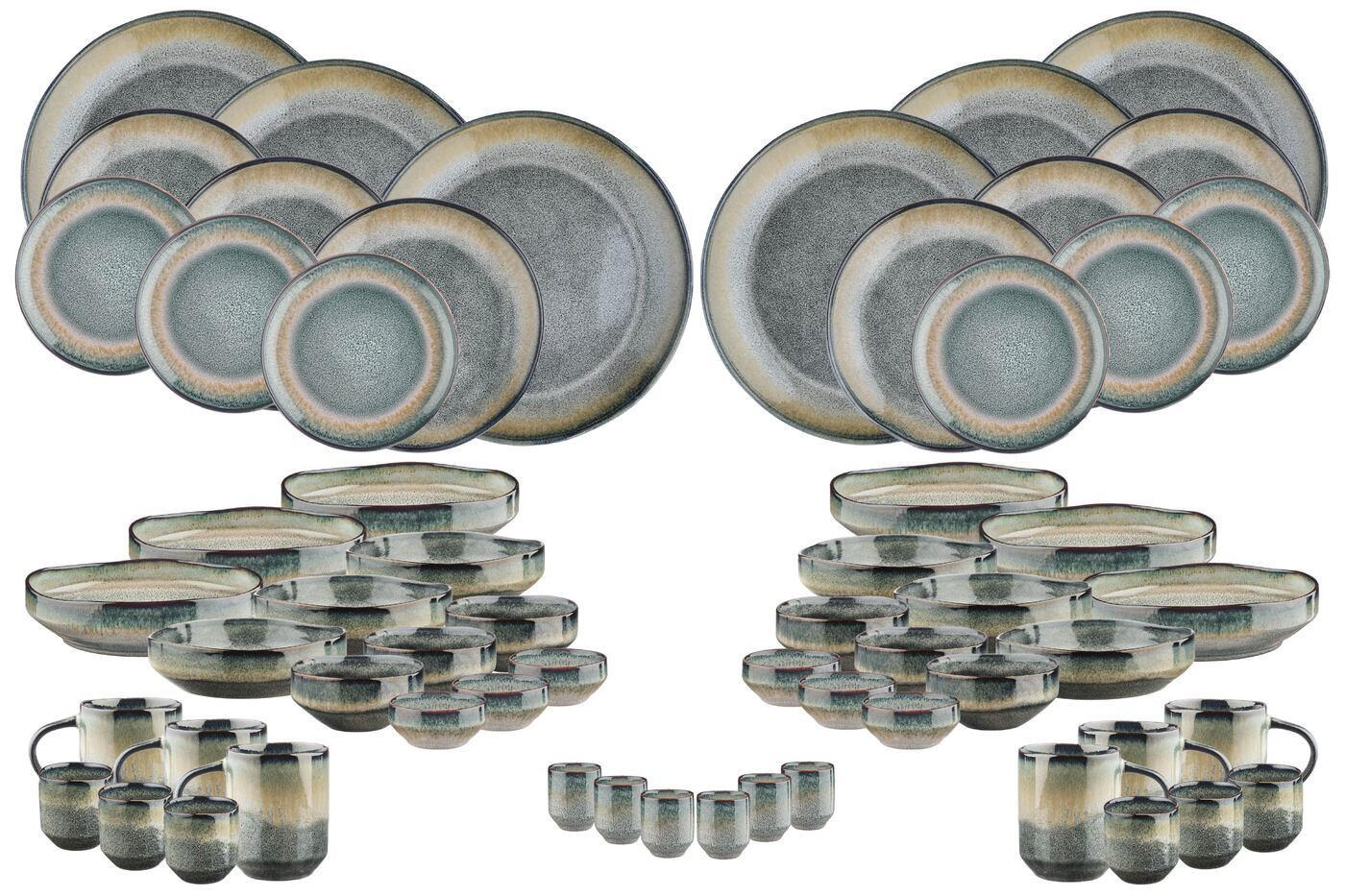 KOMPLETTSERVICE Plus Genesis - 60er-Set - Erde - Grau, Keramik (1/1/1cm) - Björn