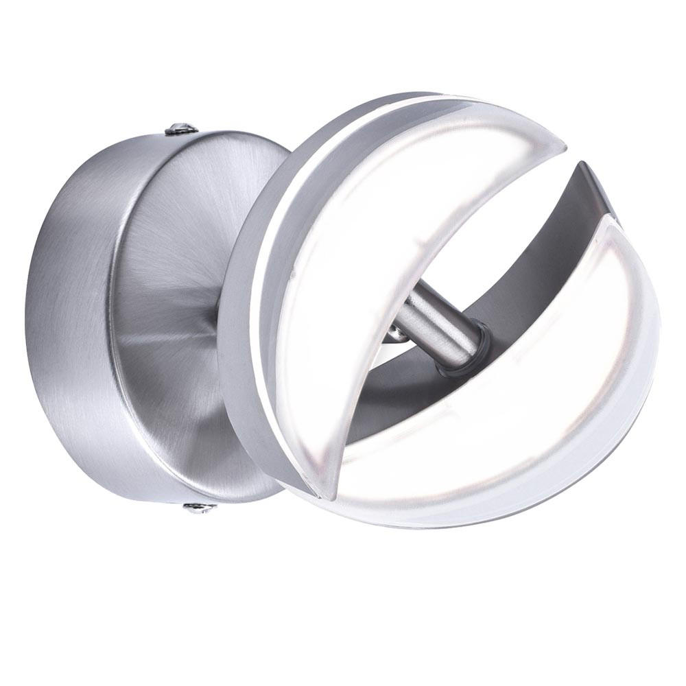 LED WANDLEUCHTE Stahl Silber beweglicher Spot - Silberfarben, Metall (11.5/12.5/12cm)