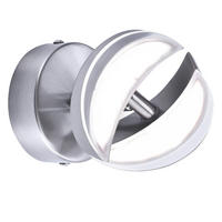 LED WANDLEUCHTE Stahl Silber beweglicher Spot - Silberfarben, Metall (11.5/12.5/12cm)