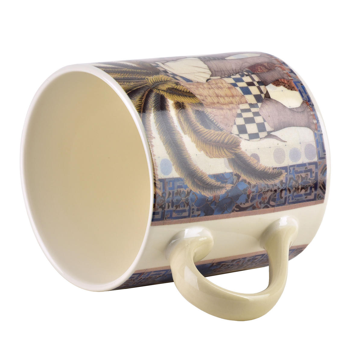 KUBEK Isaac, porcelán, béžová, 9x13x9cm - šedá, keramika (0.38L) - Mondex