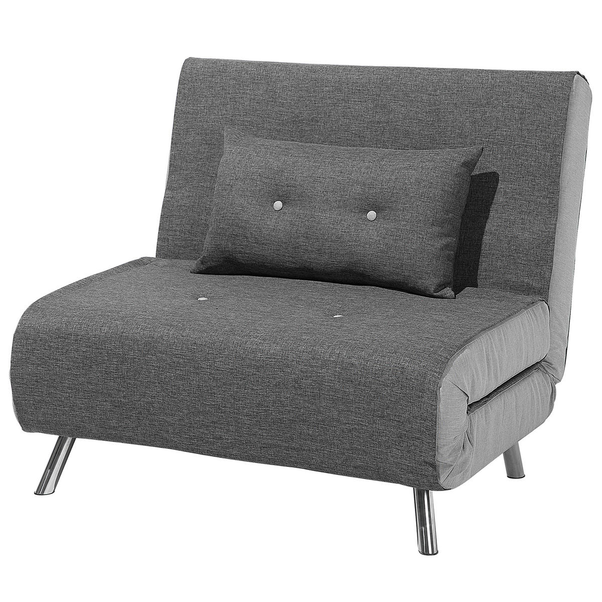 1-SITZER-SCHLAFSOFA Polyester Grau Farris - Dunkelgrau, Textil (100/89/191cm) - Beliani