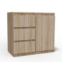 KOMMODE MERAVIGLIA 80/85/33 cm mit 3 Schubladen 1 Türen Sonoma Eiche - Sonoma Eiche, Holzwerkstoff (80/85/33cm) - MASSENO