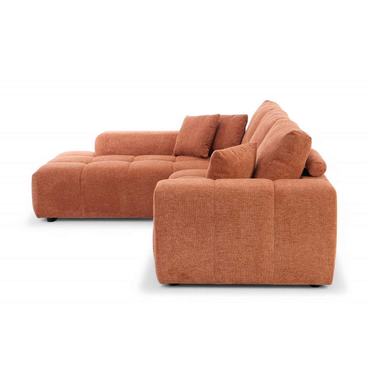SOFA 3-Sitzer, Terrakotta - Rot, Textil (205/270cm) - Oviala
