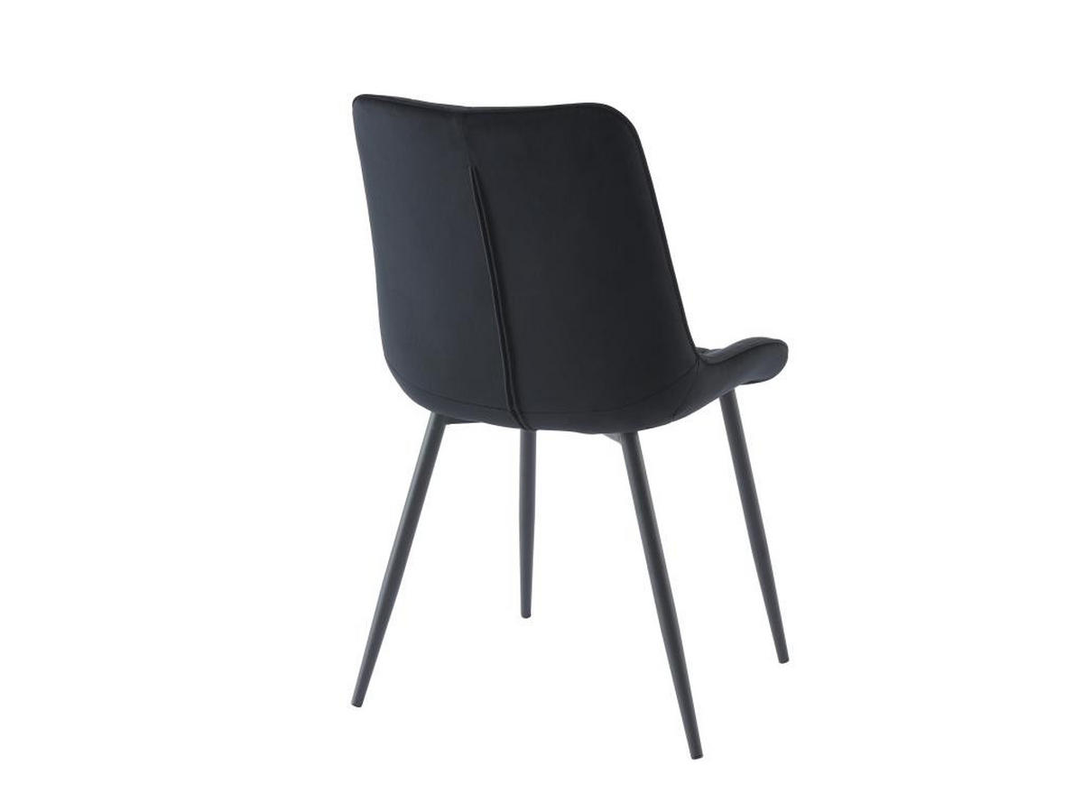 POLSTERSTUHL 2er-Set - Samt & schwarzes Metall - Schwarz - OLLUA - Schwarz, Textil (60/87/49.5cm) - Vente-Unique