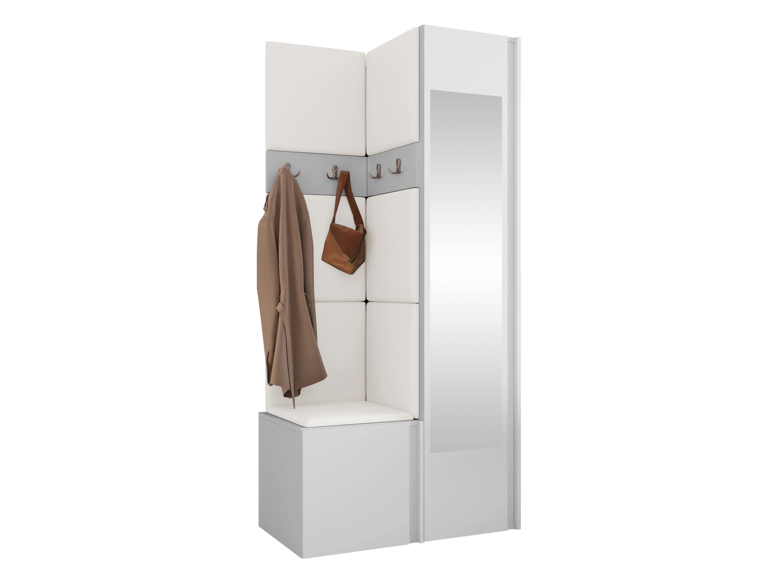 GARDEROBEN-SET Orion XXV - Weiß, Holzwerkstoff/Kunststoff (82/186/46cm) - MIRJAN24