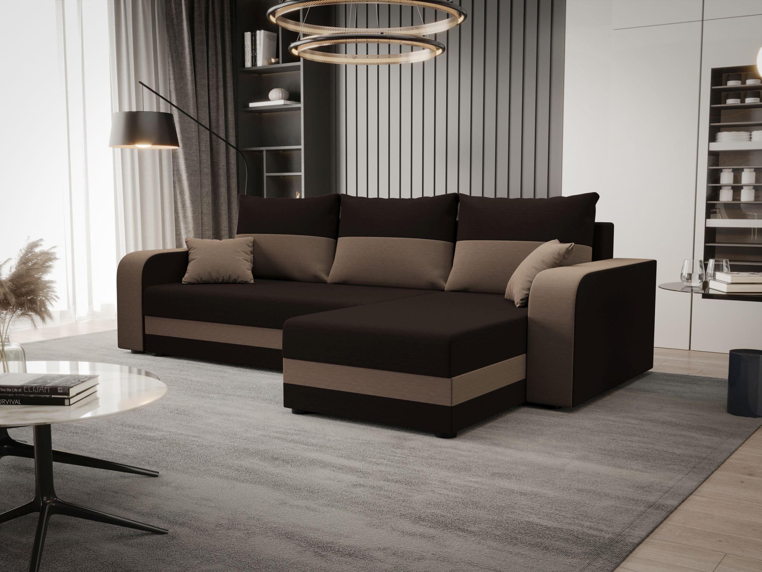 ECKSOFA HEWLET L BIS Rainbow 41+05 Rechts mit Schlaffunktion - Braun, Textil (240/140cm) - Bedante