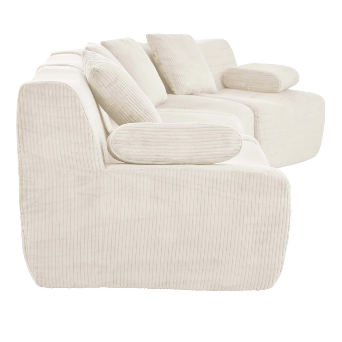 4-SITZER-SOFA modular Cord Kompression, DE-42936, Hellbeige - Beige, Textil (311/65/90cm) - ComfortXL