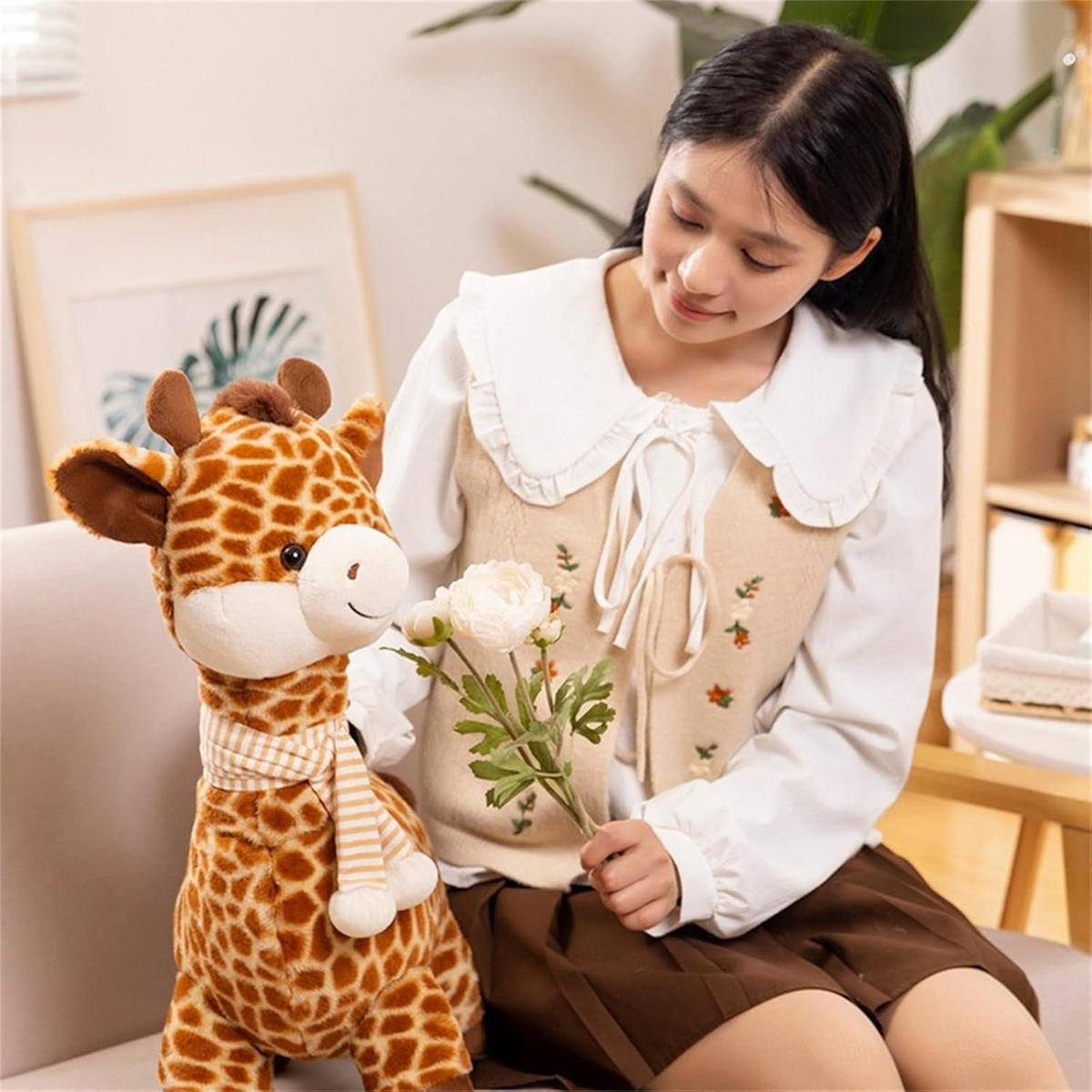 PLÜSCHTIER Giraffe 28 cm - Braun, Textil (10/28cm)