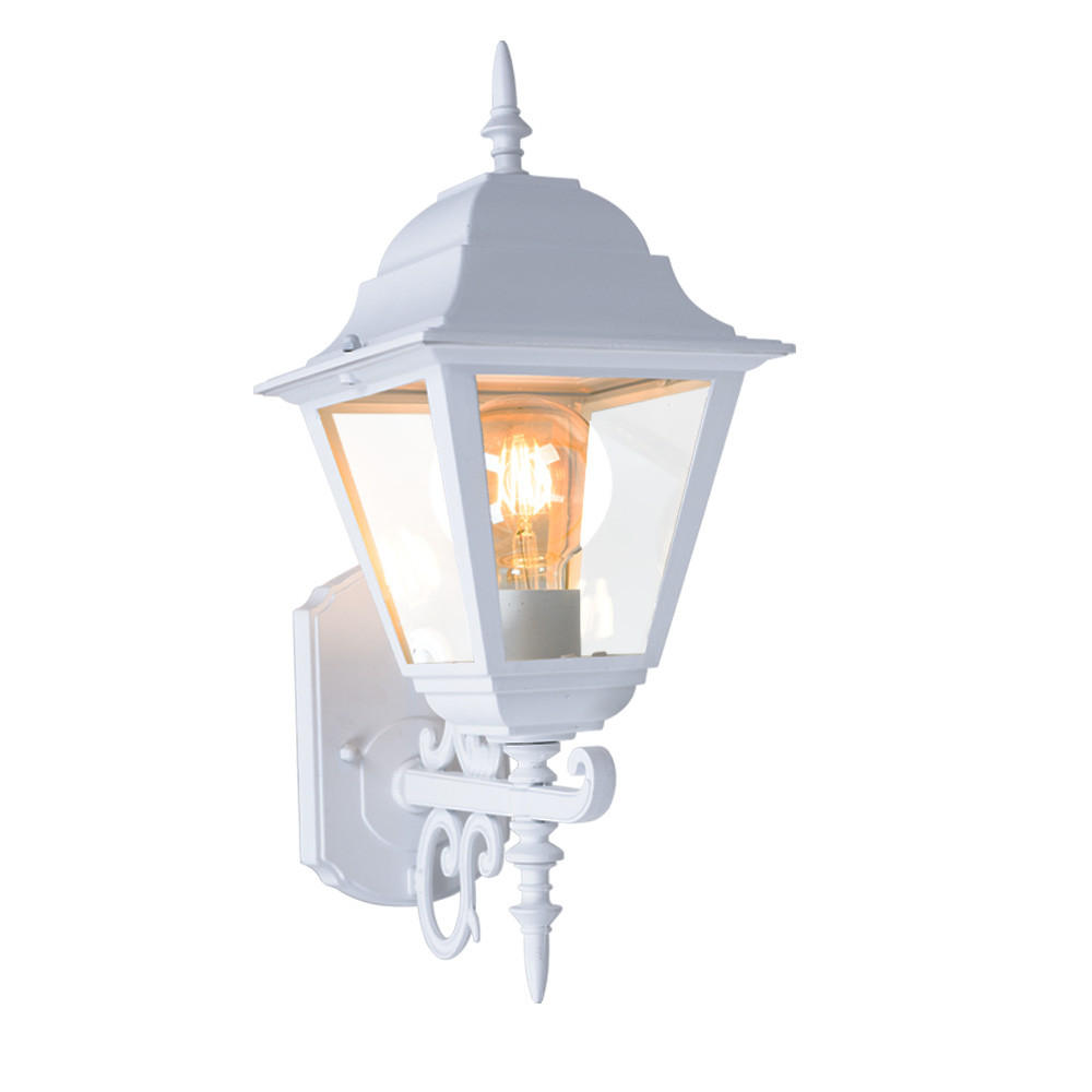 LATERNE Glas klar Weiß - Weiß, Glas (24.5/18.5/44.5cm)