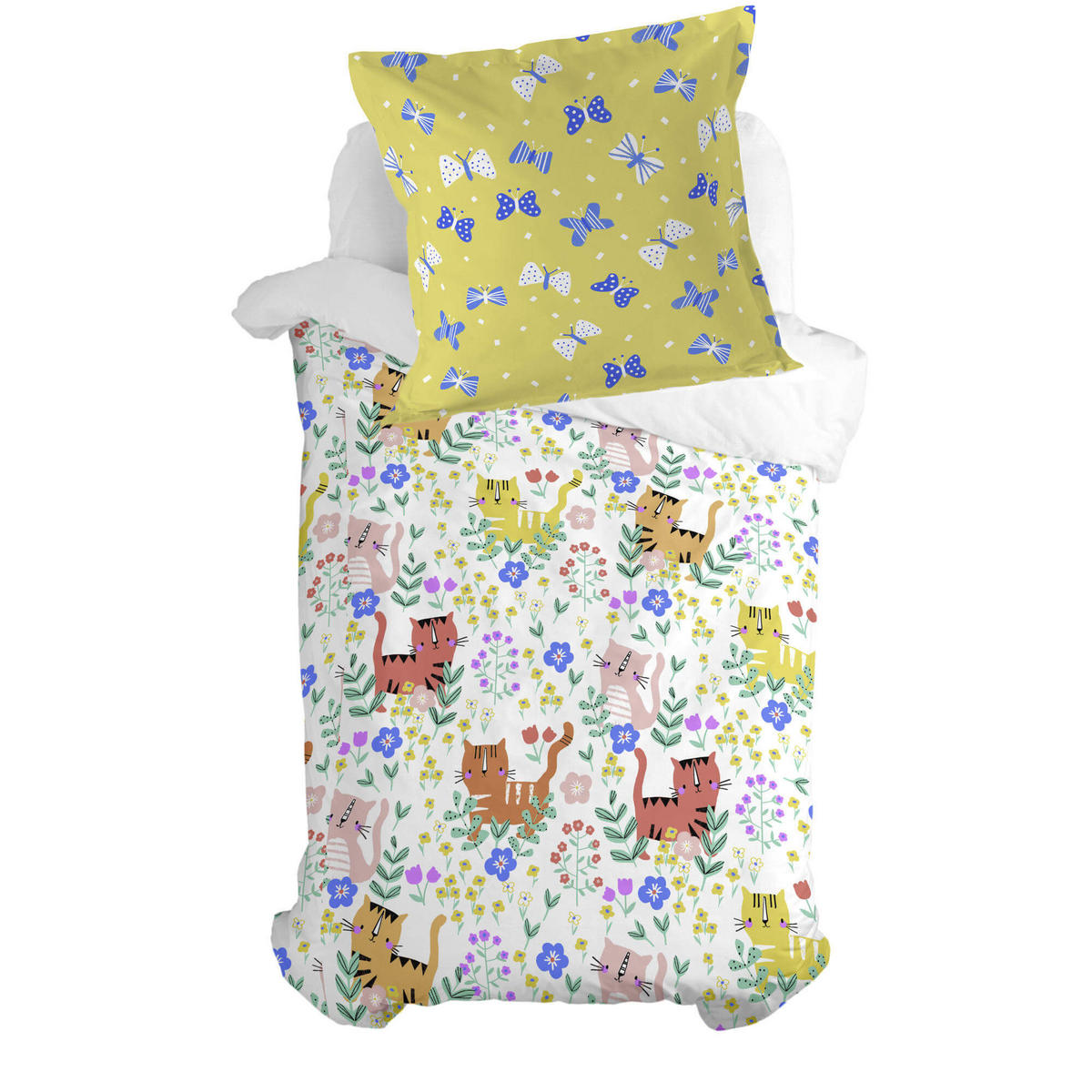 KISSENBEZUG meow 80x80 cm mehrfarbig - Multicolor, Textil (80/80cm) - Happy Friday