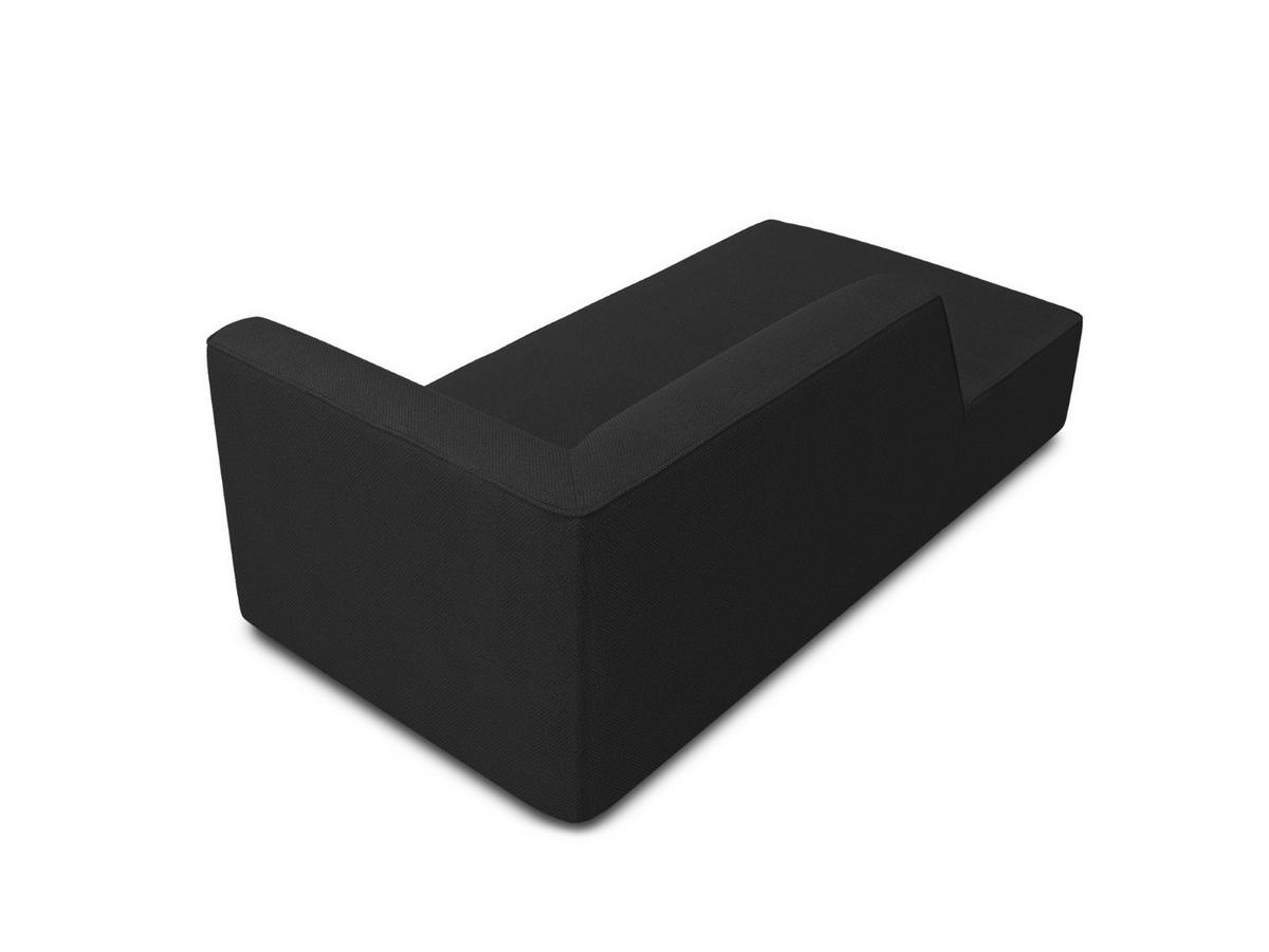 CHAISELONGUE links Ruby aus strukturiertem Stoff schwarz - Schwarz, Textil (180/69/93cm) - Micadoni