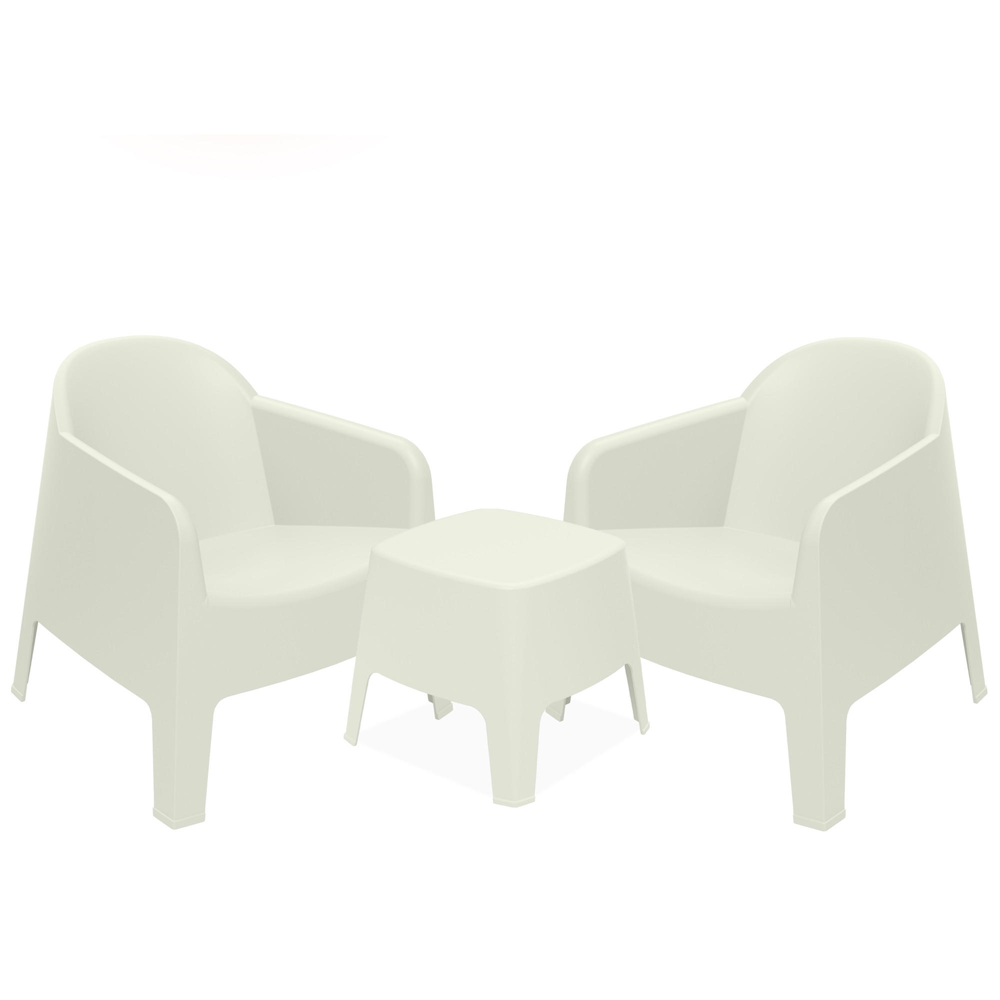 GARTENMÖBEL-SET MALUS, 3-tlg - Beige, Kunststoff - KONSIMO®
