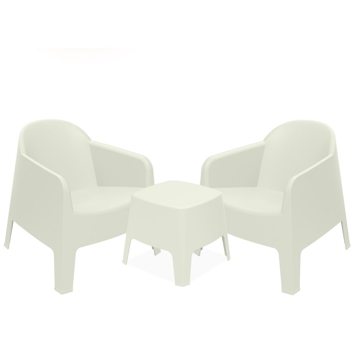 GARTENMÖBEL-SET MALUS, 3-tlg - Beige, Kunststoff - KONSIMO®